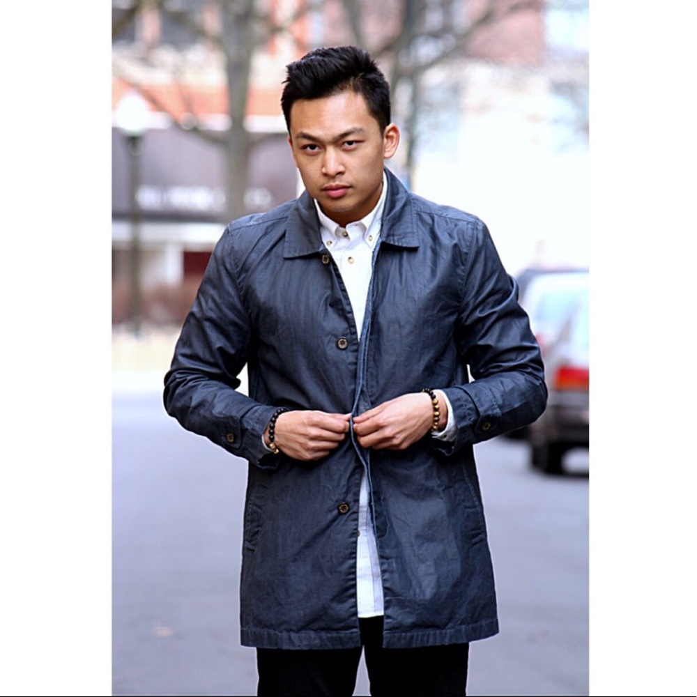JACHS WAX CANVAS TRENCH COAT